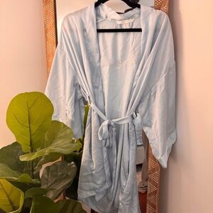 Victoria's Secret “BRIDESMAID” Blue Satin Robe (1 XS/S & 1 M/L)